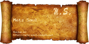 Metz Saul névjegykártya